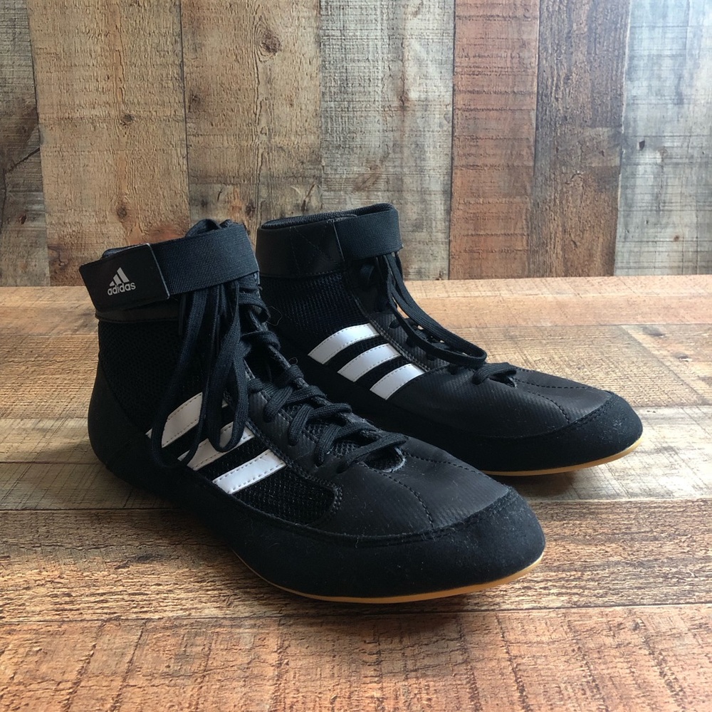 Adidas HVC 2 Mens Size 8 Wrestling Shoes Black White Athletic Sneakers
